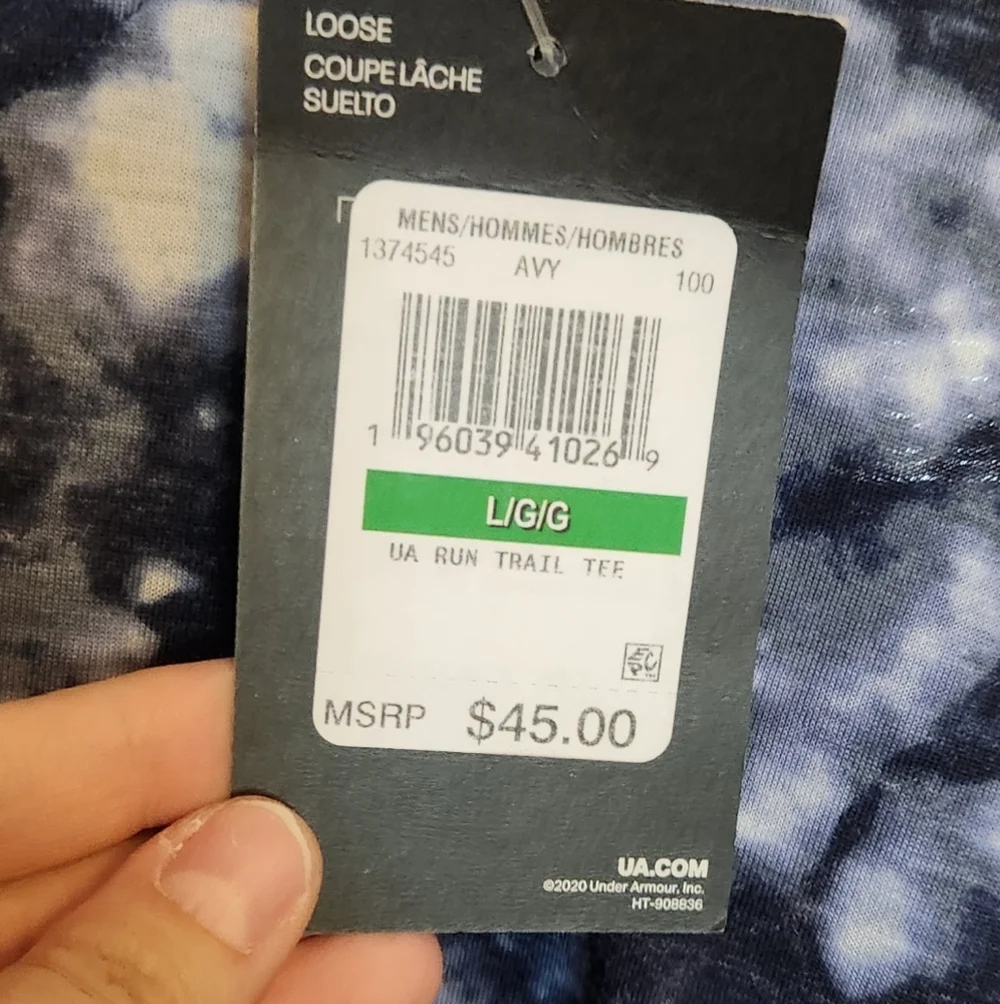 Under Armour Men's Short Sleeve Tee - Black and White Tie-Dye - Picture 5 of 7